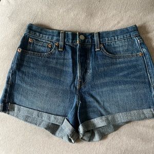 Dark wash Levi shorts